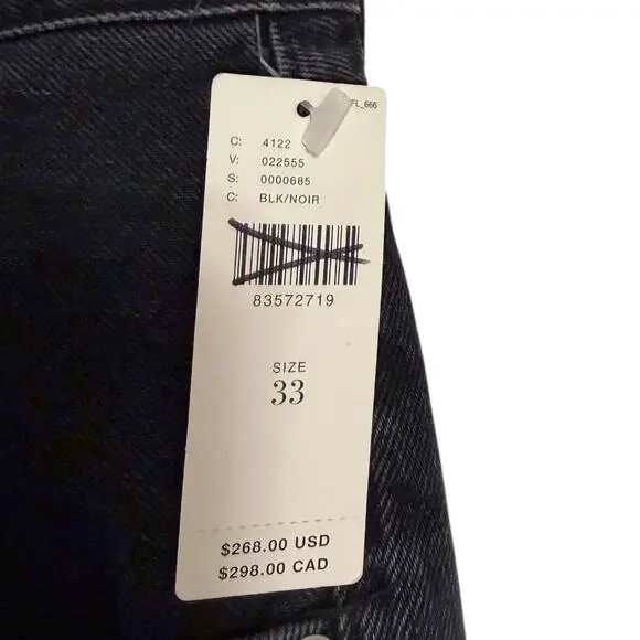 Anthropologie Citizens of Humanity Gaucho Jean Womens 33 Black Wide Leg Crop NWT - Picture 7 of 12